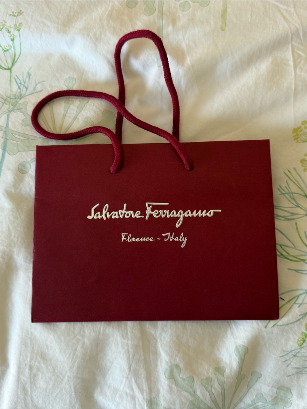 Salvatore Ferragamo Women's Burgundy Gift Bag 8.5” x 6”